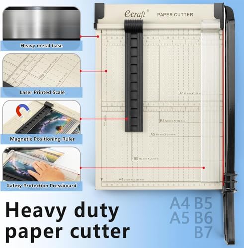 OTQEFTN Paper Cutters, Paper Cutters with Guards, Cut-to-Length Cutters, Paper Cutters and Trimmers for cardstock, Cardboard, Crafts and Photos