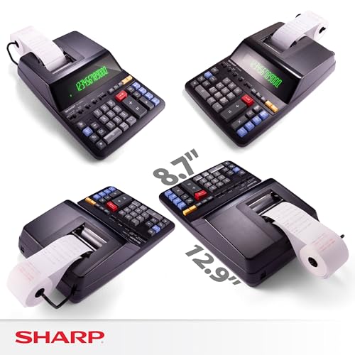 Sharp 12-Digit Two-Color Print Calculator, Black (EL2196BL)