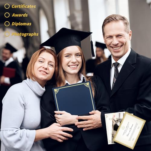 50 Pcs Certificate Holders, Navy Blue Diploma Covers for 8.5 x 11 Inch
