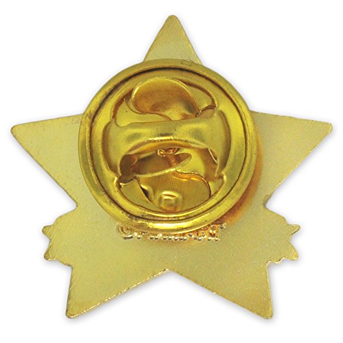 PinMart 15 Year Service Award STAR Lapel Pin - Gold- & Silver-Plated Metal Workplace Reward Pin - 1-30 Years of Service Star Pins for Long Standing Employees or Volunteers - 50 Pack