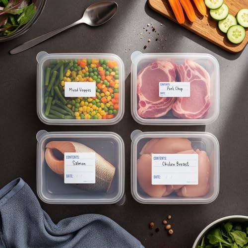 Freezer Labels 2x3 in 300/Roll, Dissolvable Removable Canning Jar Stickers