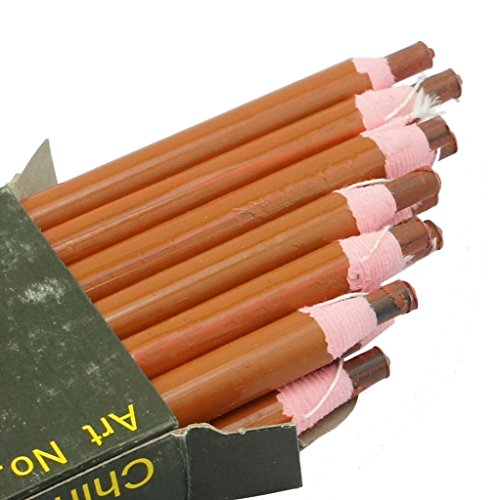 HAND China Marker Brown Colour 12 Non-Sharpening Wax Pencil 17cm