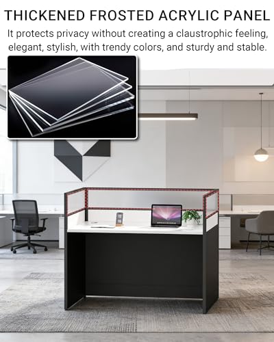 2 person Office Cubicle Desk w/Mute Privacy panels, Computer Cubicle ,Black