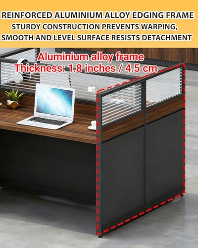 Office Cubicle Desk With Mute Partitions, for Office Dark Walnut 1-Person