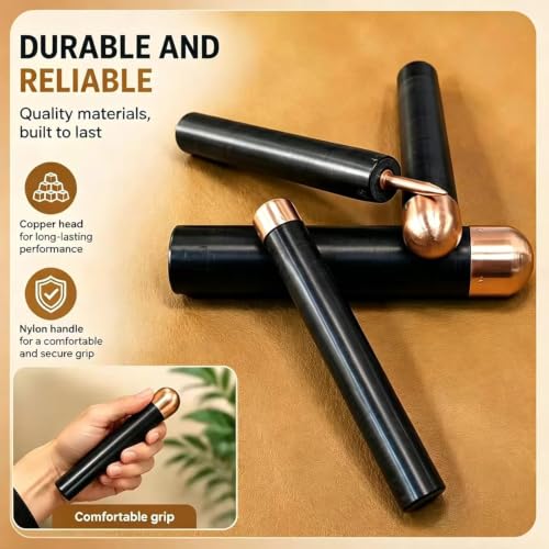 IMOYBBR Obsidian Flint Knapping Tool Kit with Pressure Flaker, 3 Copper Boppers, Stone Flaking & Edge Shaping Tools for Arrowhead Making, Primitive Crafting & DIY Stonework