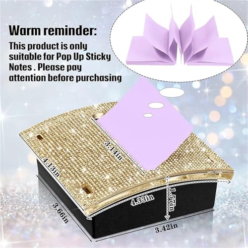 KaiYeA Sticky Note Holder 2pcs Rhinestone Self Stick Note Pad Holders 4 X Inches Memo Holder Dispenser Sticky Notes For Home Dorm Room Office Desk