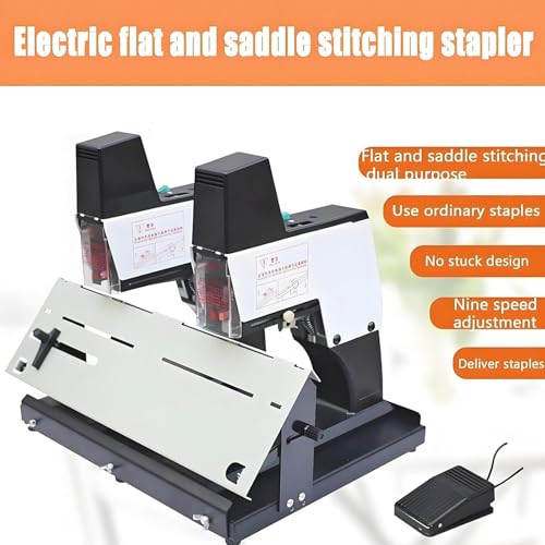 Automatic Saddle Binder with Jam Protection, Electric Desktop Stapler for Flat and Vertical Binding of Up to 40 Sheets (Double)