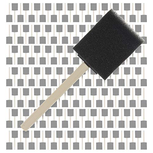 U.S. Art Supply 2 inch Foam Sponge Wood Handle Paint Brush Set, Case of 480