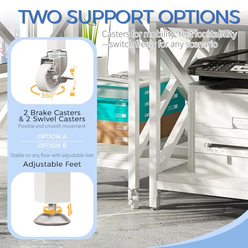 METYERRY 24"x23.6"Large Printer Stand with Power Outlet