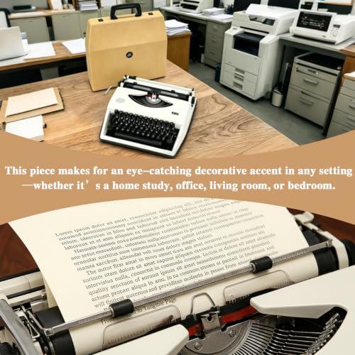 JAFANAWATAD Manual Typewriter, 1980s Vintage Mechanical with Black Ribbon
