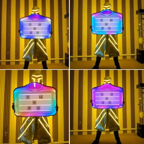 CHHMAELOVE RGB Letter Light Box - with 7-Color LED Glasses, 2 Set of English Letters and 0-9 Numbers, Detachable Power Bank, Happy Birthday VIP Service for Club Party Bar