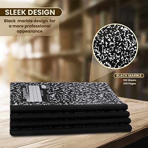 Composition Notebooks, Wide Ruled Paper Writing Journals, Marble Cover Composition Books, 100 Sheets, School Notebooks, School Supply Bulk, Student Notebooks Bulk School & Office Supplies - 48 Pack