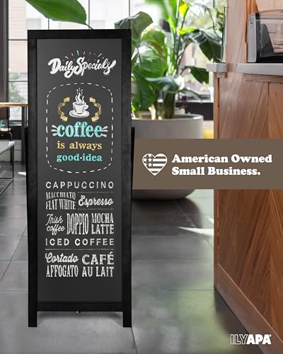 Ilyapa A Frame Chalk Board Easel Sign 46x18 in - Sandwich Signs Outdoor