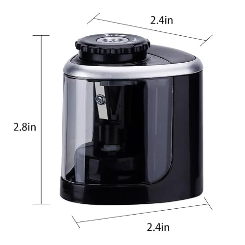 NVEIRGH Electric Pencil Sharpener Semi-Automatic for Student Stationery(Black)