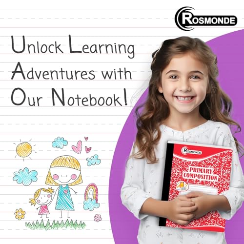 Rosmonde 12 Pack Primary Composition Notebooks, 200 Pages (100 Sheets)