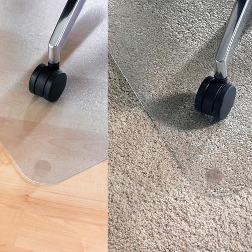 Floortex® Unomat® Anti-Slip, Strong Polycarbonate, Rectangular Chair Mat Hard Floors and Carpet Tiles - 48" x 53"