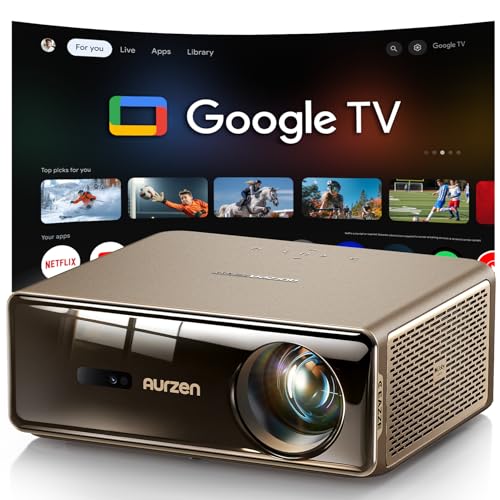 Aurzen EAZZE D1 MAX 1000 ANSI Google TV Projector with 4K Support & MEMC