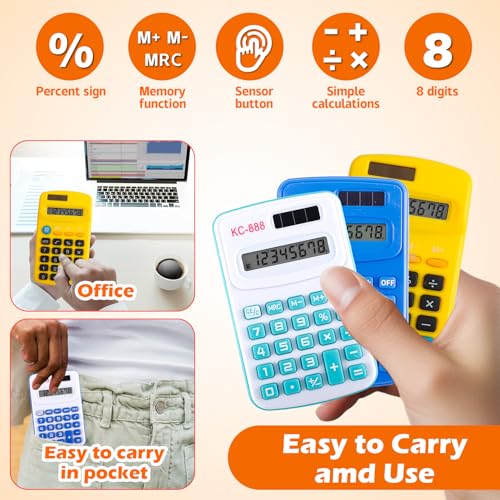 Gabotrie 48Pcs Pocket Calculator, Basic Calculators, 8Digit Display, 3 tyle