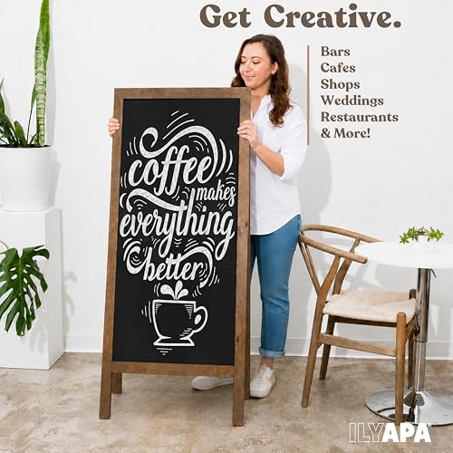 Ilyapa A Frame Chalk Board Easel Sign 27x58 in - Sandwich Signs Outdoor