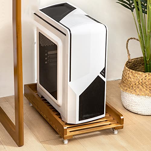 JIQHOHX CPU Holder CPU Rolling Stand, Mobile PC Holder, Computer Host Stand with Wheels Under Home Office Desk, Computer Tower Cart Computer Stand (A)