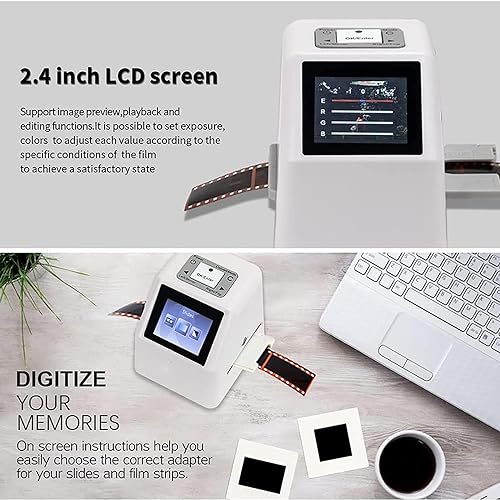 COYEUX Digital Film Slide Scanner, All-in-one Device Scan, View, Edit, Convert and Save, Multiple Languages ​​can Be Set for Operation,with 2.4 LCD Screen