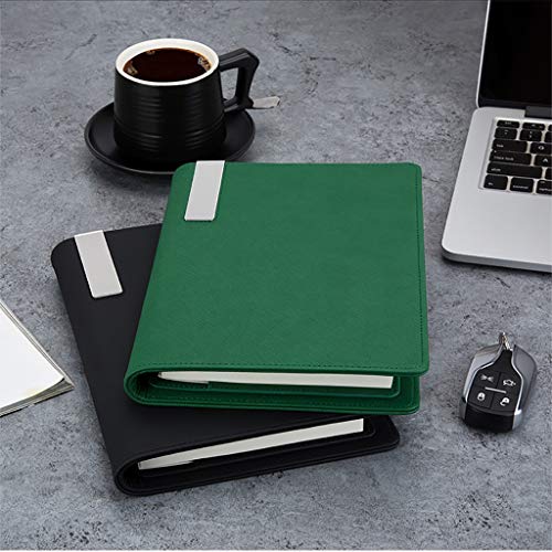LSSOAZZVVN Composition A5 Notebook Journal PU Hard Surface Acid-Free Paper 9.3''6.8'' Notepad Extra Pocket Can for Cards, Notes Journal (Color : Red) (Red)