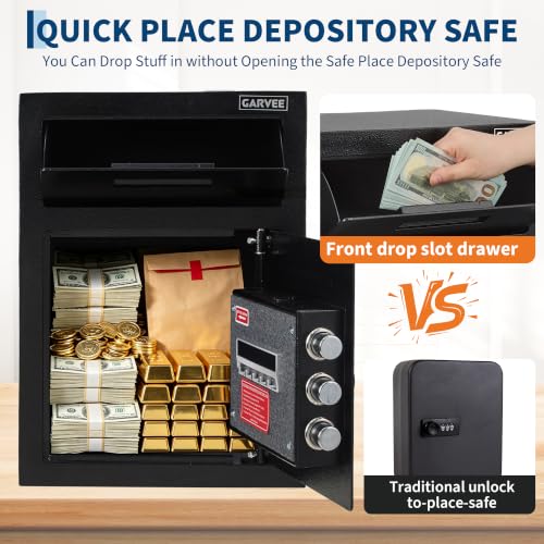 CuisinSmart Fingerprint Drop Safe with Quick Deposit Slot