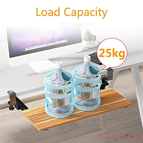 BWPURWDFH Keyboard Mouses Support Bracket, Wooden Keyboard Tray, for Home Office Computer Desk Extender, Under Desk Sliding Keyboard Drawer Platforms, with Clamp, Easy Install, Ergonomic (Wa