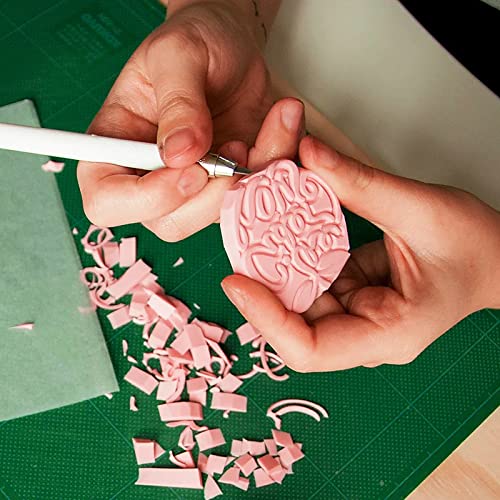 MOUYAT 20 Pack 4 x 6 Inch Pink Rubber Carving Blocks, Rubber Linoleum Block Stamp for Printmaking, Soft Rubber Crafts, DIY Craft Project