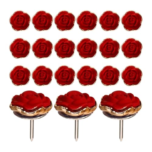 Pins Rose Flower Tack Aesthetic Pins Decorative Thumb Tacks Children's Thumbtacks forBulletin Board, Maps, Posters