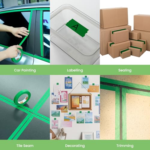 TAPEBEAR Green Painters Tape Masking Tape 1.41" x 60Yard x 36Rolls