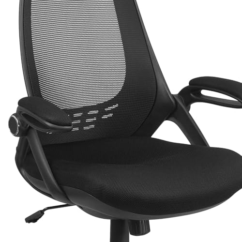 Flash Furniture High Back Mesh Executive Office Chair, with Arms, Black