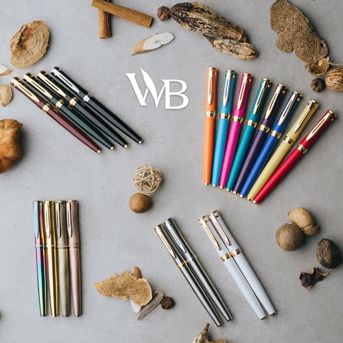 Wordsworth & Black Luxury Fountain Pen Set for Writing, Medium Nib, Silver
