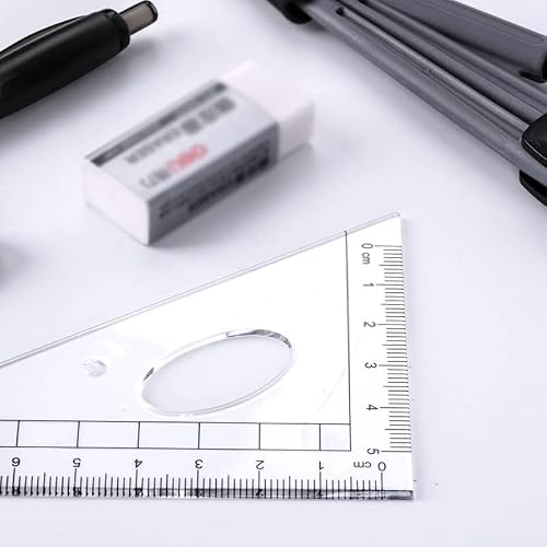8 Pieces/Set of Protractor Drawing Triangle Eraser Compass Set Math Ruler School Supplies