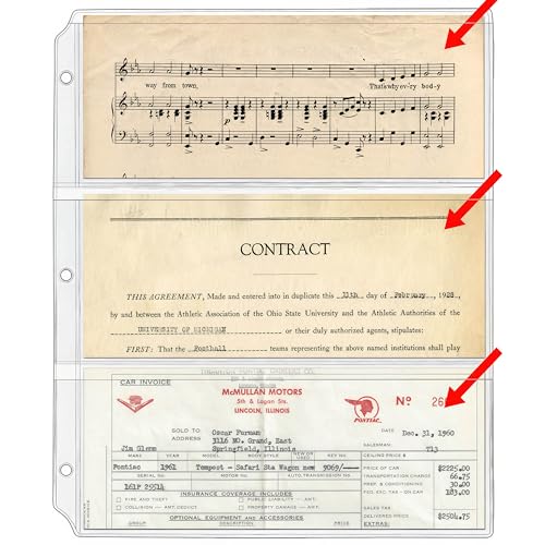 StoreSMART - Collector's Envelope Page for 3-Ring Binders - Three 3 1/2" x 8 1/2" Pockets - Holds 3 Envelopes - Clear Vinyl - 10-Pack - MC29-10