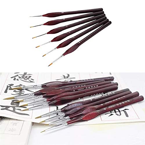 UOHLCX HBJWOV Professional Line Drawing Pen Hand Detail Paint Brushes Wolf Hair Tip Detail Oil Painting Art Brushes Art Supplies(9pcs)