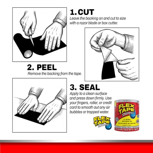 Flex Tape Strong Rubberized Waterproof Tape, Clear, 8 in x 25 ft, 1-Pack