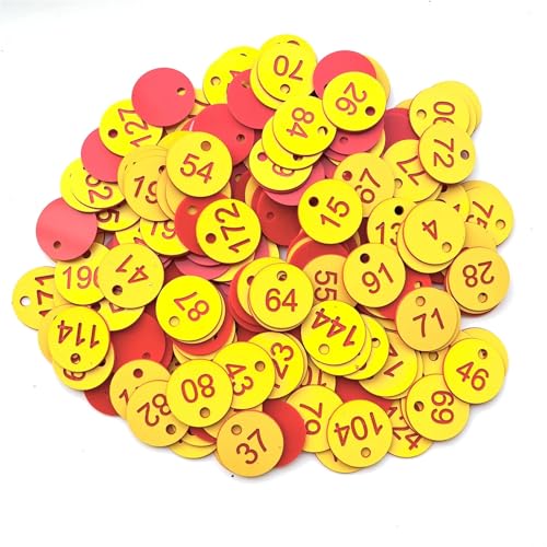Circular Number tag, Round ABS Engraved Number Discs Key Tags, Pack of 500/1000 Labels for Cabinet Coding Storage Organizer Multicolor(1-500 Mixed Color)