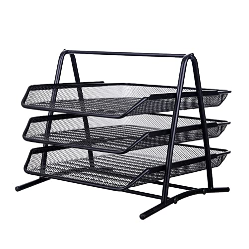 KANDUO 3 Layer Magazine Holder, Office Desktop Document File Folder and Paper Organizer Rack, Newspaper Holders for Living Room, Office