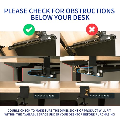 VIVO Black Under Desk 27 x 11 in Adjustable Keyboard Tray, MOUNT-KB27HB