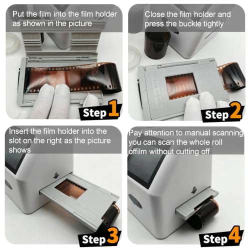 Film Scanner with 2.4" LCD Screen, 22MP High Resolution Slide & Negative Scanner, Built-in Memory & SD Card Support, Up to 32GB SD Card Compatible, Saves as JPEG Format