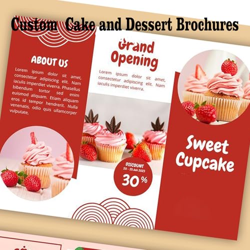 Custom Brochures for Business,Double-Sided Printing Tri-Fold Glossy Paper,3 Sizes,30-200 pcs,Perfect for Businesses & Events,Upload Your Image/Logo Design.