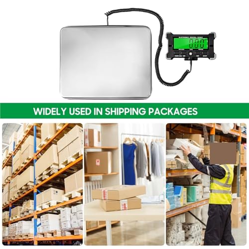 PS21 Digital Postal Scale - 120KG/200KG Stainless Steel Floor Scale with LCD Backlight, Portable Shipping Scale(120kg 10g)