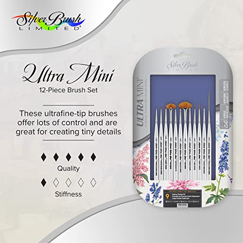 Silver Brush Limited Ultra Mini Explorer Variety Paintbrush Set, 12pc