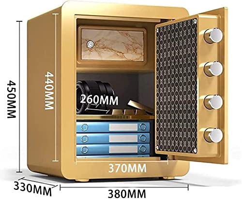 Home Safes Fireproof Waterproof Safe Cabinet Safes Home Safes Electronic Digital S Cabinets Wall Safe Lock Box Cash with Number Keys Emergency Lock for Home Office,Black,Golda