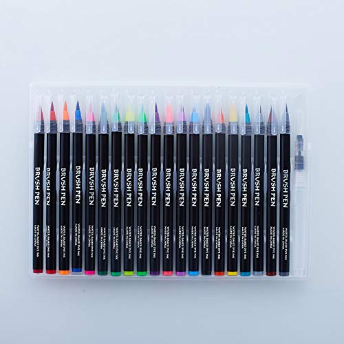 Watercolor Pen 20 Colors Art Marker Pens Watercolor Brush Pens for Painting Drawing Soft Brush Pen Coloring Books Manga Comic 48 Colors (72 Colors)