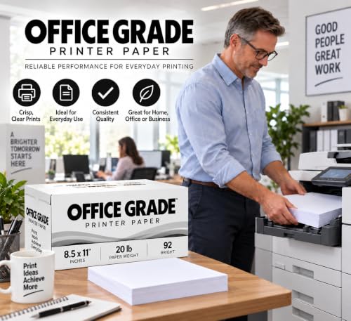 Printer Paper Office Grade 8.5 x 11 | 20 lb Copy Paper | 92 Bright | 40 Cartons | 200,000 Sheets