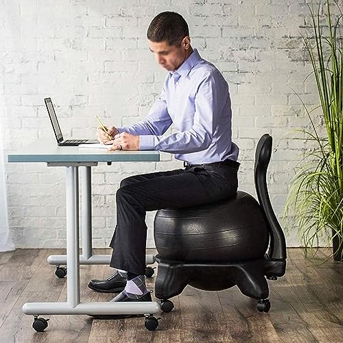 Acivirdde Yoga Balance Ball Chair with Back Support, Designed to Correct Posture and Relieve Back Pain, Suitable for Teachers, Students, and Office