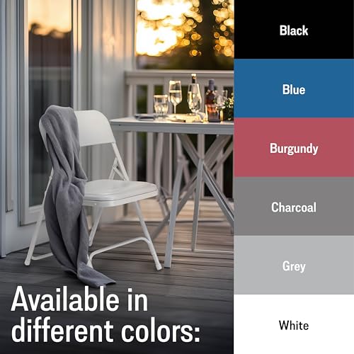 National Public Seating NPS 800 Series Plastic/Poly Premium Lightweight Folding Chair, Gray, 4/Pack (802/4)