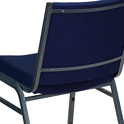 EMMA + OLIVER Heavy Duty Navy Blue Dot Fabric Stack Chair